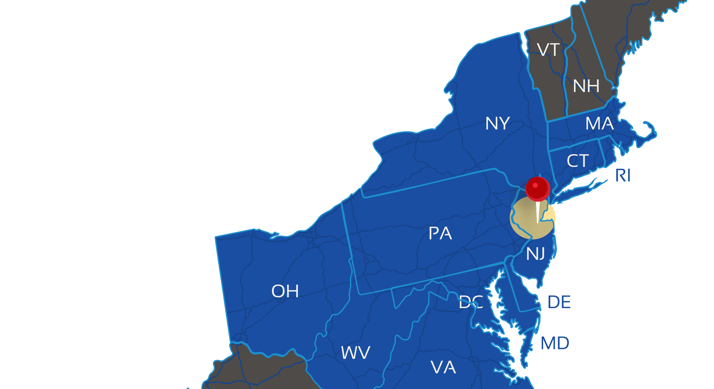 Map of New Jersey service area