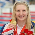 Olympian Rebecca Adlington helped dedicate a new swimming pool at an English boys' school.